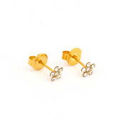 Daisy April Crystal 24K Pure Gold Plated Ear Studs For Kids